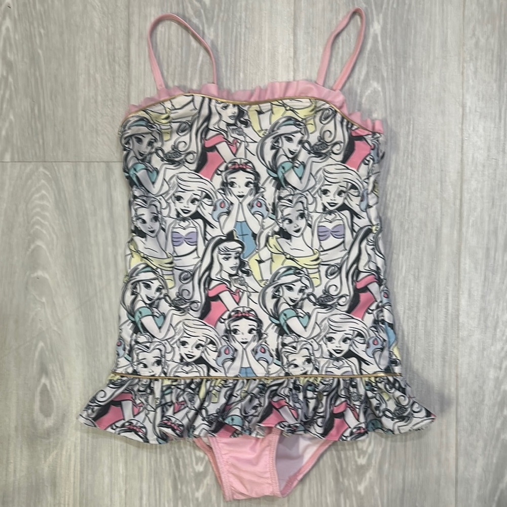 Kids Swimwear with Princess Print - Pink